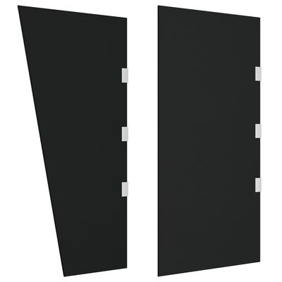 vidaXL Bočné panely k vchodovej strieške 2 ks, čierne, tvrdené sklo