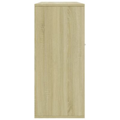 vidaXL Komoda, biela a dub sonoma 88x30x70 cm, kompozitné drevo