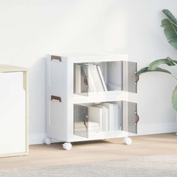 vidaXL stohovateľn&yacute; &uacute;ložn&yacute; box kolesami 2vrstvov&yacute; 28L 48,5x29,5x59,5cm