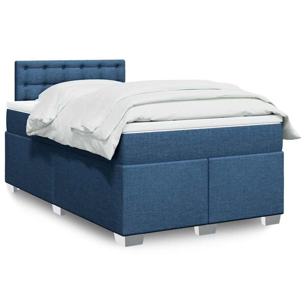 vidaXL Boxspring posteľ s matracom modr&aacute; 120x190 cm l&aacute;tka