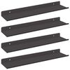 vidaXL Z&aacute;vesn&aacute; polica 4 ks Čierny 40 x 8,5 x 2,5 cm Oceľ