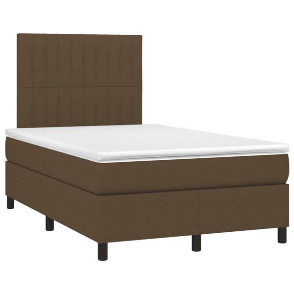 vidaXL Boxspring posteľ s matracom tmavohned&aacute; 120x200 cm l&aacute;tka
