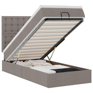 vidaXL Osmansk&aacute; posteľ s matracom sivohned&aacute; 100x200 cm l&aacute;tka