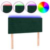vidaXL Čelo postele s LED tmavozelen&eacute; 100x5x78/88 cm zamat