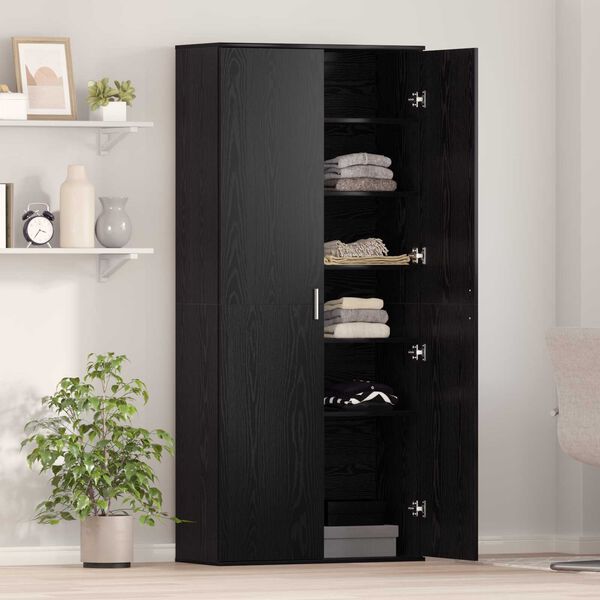 vidaXL Vysoká skriňa Čierny dub 80 x 35 x 180 cm Kompozitné drevo