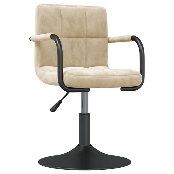 vidaXL Otočné jedálenské stoličky 2 ks krémové zamatové