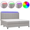 vidaXL Posteľ boxsping s matracom a LED bledosiv&aacute; 200x200 cm l&aacute;tka
