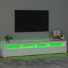 vidaXL TV skrinka s LED svetlami biela 210x35x40 cm