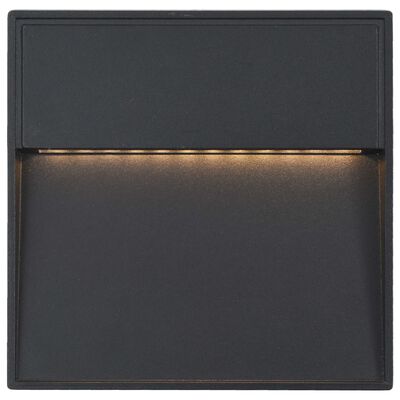 vidaXL Vonkajšie nástenné LED svietidlá 2 ks, 3 W, čierne, štvorcové
