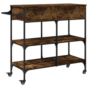 vidaXL Kuchynsk&yacute; voz&iacute;k dymov&yacute; dub 105x42x95 cm kompozitn&eacute; drevo