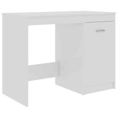 vidaXL Písací stôl, lesklý biely 100x50x76 cm, drevotrieska