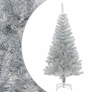 vidaXL Umel&yacute; vianočn&yacute; stromček so stojanom, strieborn&yacute; 120 cm, PET