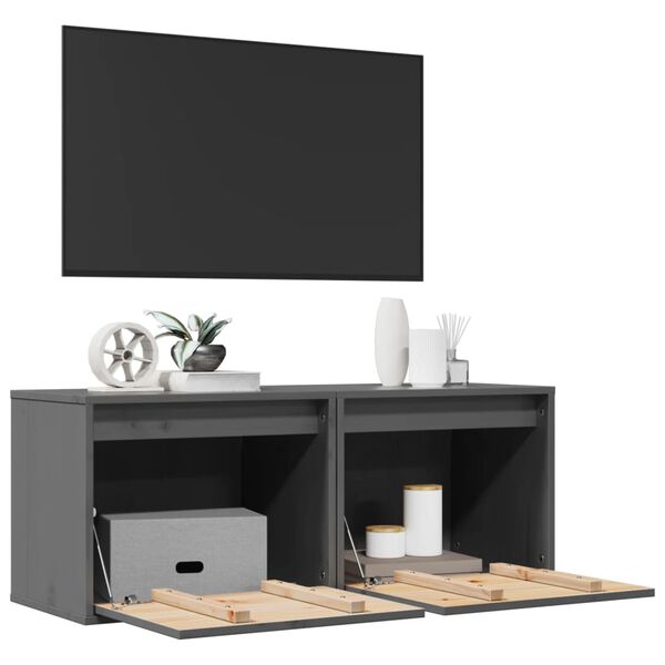 vidaXL Nástenné skrinky 2 ks 45x30x35 cm masívne borovicové drevo