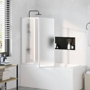 vidaXL Sprchov&aacute; a vaňov&aacute; z&aacute;stena 117x120 cm, 3 skladacie panely