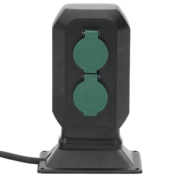 vidaXL Vonkaj&scaron;ia z&aacute;suvka s hrotom 2-cestn&aacute; čierno-zelen&aacute; 15,5x11x24 cm