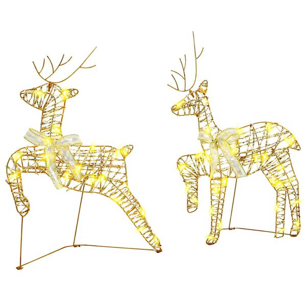 vidaXL LED soby s 40 LED-i 7 pcs Zlatá PET