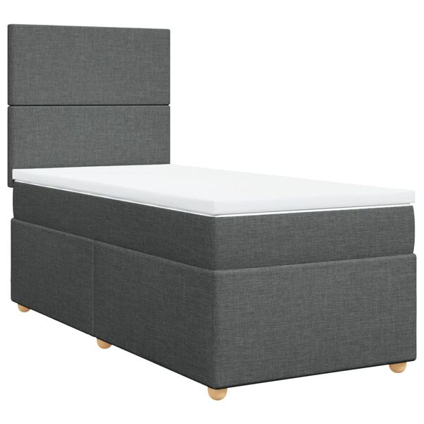 vidaXL Boxspring posteľ s matracom tmavosivá 90x190 cm látka