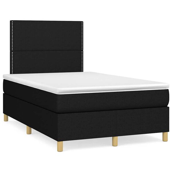 vidaXL Boxspring posteľ s matracom čierna 120x190 cm l&aacute;tka