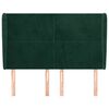 vidaXL Čelo postele so z&aacute;hybmi tmavozelen&yacute; 147x23x118/128 cm zamat