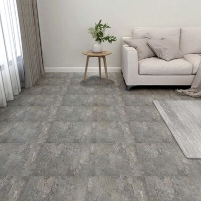 vidaXL Samolepiace podlahové dosky 55 ks, PVC 5,11 m², sivé