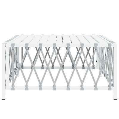vidaXL Záhradný stôl biely 70x70x34 cm tkaná látka