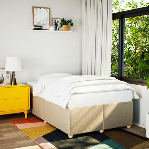 vidaXL Posteľ bez matraca kr&eacute;mov&aacute; 120x200 cm l&aacute;tka