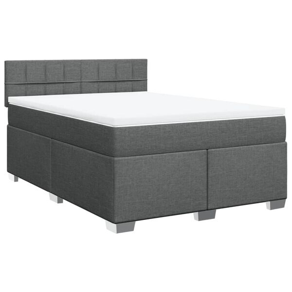 vidaXL Boxspring posteľ s matracom tmavosiv&aacute; 140x190 cm l&aacute;tka