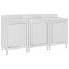 vidaXL Gastro pracovn&yacute; st&ocirc;l so skrinkami 180x60x96 cm nehrdzavej&uacute;ca oceľ