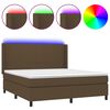 vidaXL Posteľ boxsping s matracom a LED tmavohned&aacute; 160x200 cm l&aacute;tka