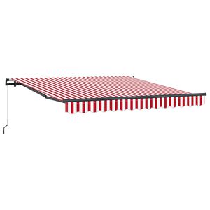 vidaXL Sklopn&aacute; mark&iacute;za Červen&aacute; a Biela 300 x 250 cm Polyester a hlin&iacute;k