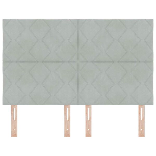 vidaXL Zadn&eacute; čelo s čelnou doskou Svetlosiv&aacute; 144 cm Zamat