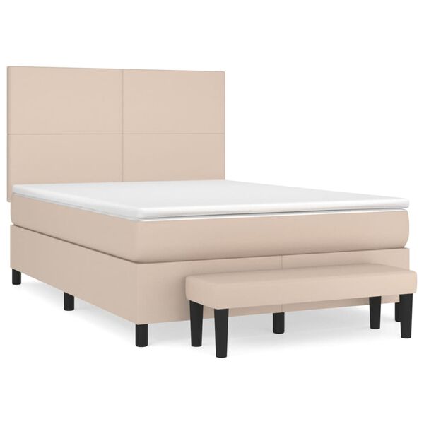 vidaXL Boxspring posteľ s matracom kapuč&iacute;nov&aacute; 140x200 cm umel&aacute; koža