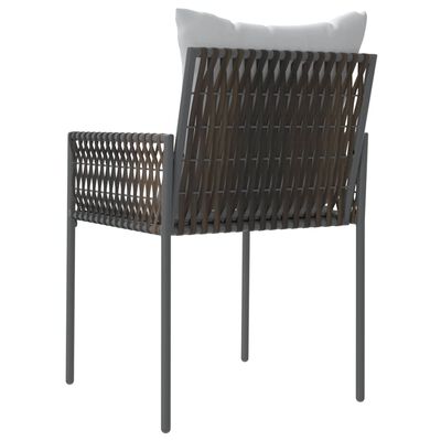 vidaXL Záhradné stoličky s vankúšmi 2 ks hnedé 54x61x83 cm polyratan