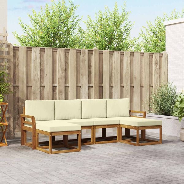 vidaXL Z&aacute;hradn&aacute; s&uacute;prava gaučov s vank&uacute;&scaron;om 6 pcs Pr&iacute;rodn&aacute; a kr&eacute;mov&aacute;