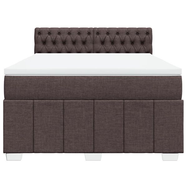 vidaXL Boxspring posteľ s matracom tmavohned&aacute; 160x200 cm l&aacute;tka