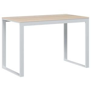 vidaXL Poč&iacute;tačov&yacute; st&ocirc;l biely a dubov&yacute; 110x60x73 cm drevotrieska