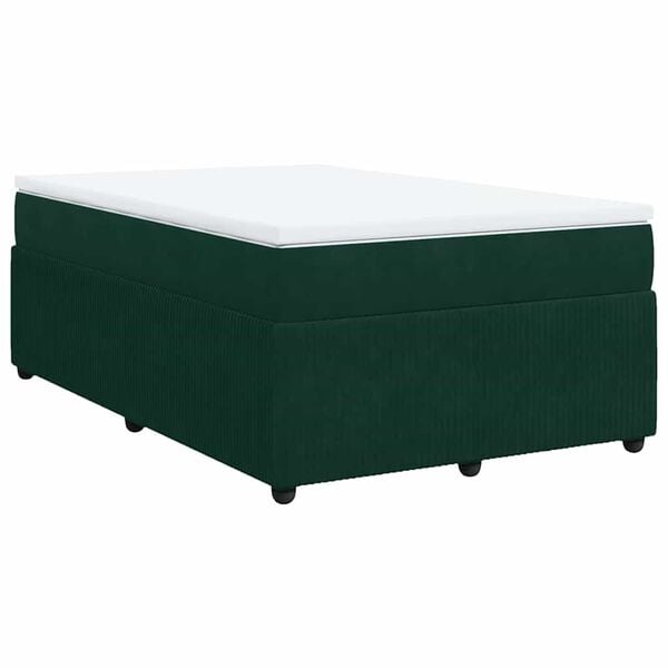 vidaXL Boxspring posteľ s matracom, tmavozelen&aacute; 120x190cm, zamat