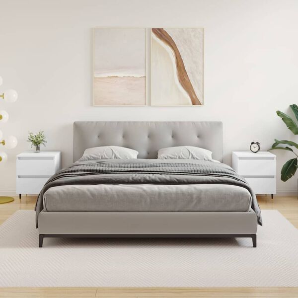 vidaXL Nočn&eacute; stol&iacute;ky 2 ks biele 40x35x50 cm kompozitn&eacute; drevo