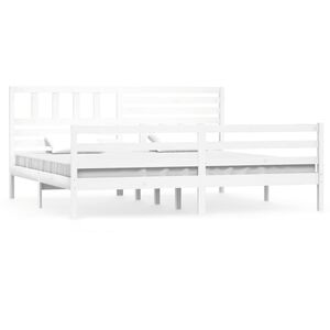 vidaXL Posteľn&yacute; r&aacute;m biely mas&iacute;vne drevo 200x200 cm