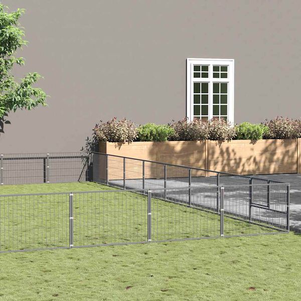 vidaXL Koterec pre psov strieborn&yacute; 80 m&sup2; oceľ