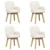 vidaXL Otočn&eacute; jed&aacute;lensk&eacute; stoličky 4 pcs Boucl&eacute; Kr&eacute;mov&aacute; 54 x 58 x 87 cm