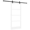 vidaXL Posuvn&eacute; dvere Biela 93 x 202 cm Mas&iacute;vne borovicov&eacute; drevo a sklo
