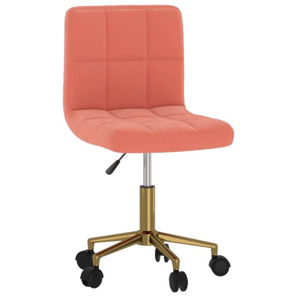 vidaXL Otočn&aacute; jed&aacute;lensk&aacute; stolička ružov&aacute; zamatov&aacute;