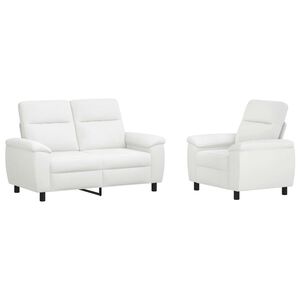 vidaXL Sada pohoviek 2 pcs Biela L&aacute;tka