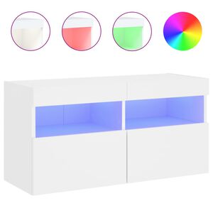 vidaXL TV n&aacute;stenn&aacute; skrinka s LED svetlami biela 80x30x40 cm