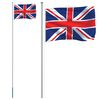vidaXL Vlajka Veľkej Brit&aacute;nie a tyč 6,08 m hlin&iacute;k