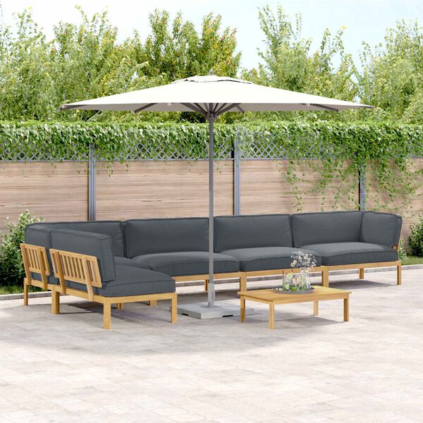 vidaXL Sada pohoviek s vank&uacute;&scaron;om 6 pcs Antracit Pevn&eacute; ak&aacute;ciov&eacute; drevo