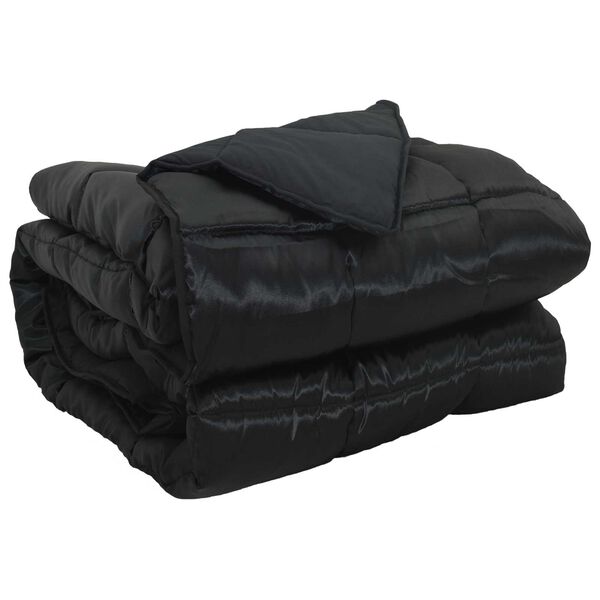 vidaXL Prikr&yacute;vka na cel&yacute; rok Čierna 240 x 260 cm Sat&eacute;n a mikrovl&aacute;kno