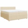 vidaXL Boxspring posteľ s matracom kr&eacute;mov&aacute; 200x200 cm l&aacute;tka