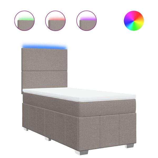 vidaXL Boxspring posteľ s matracom sivohned&yacute; 100x200 cm l&aacute;tka